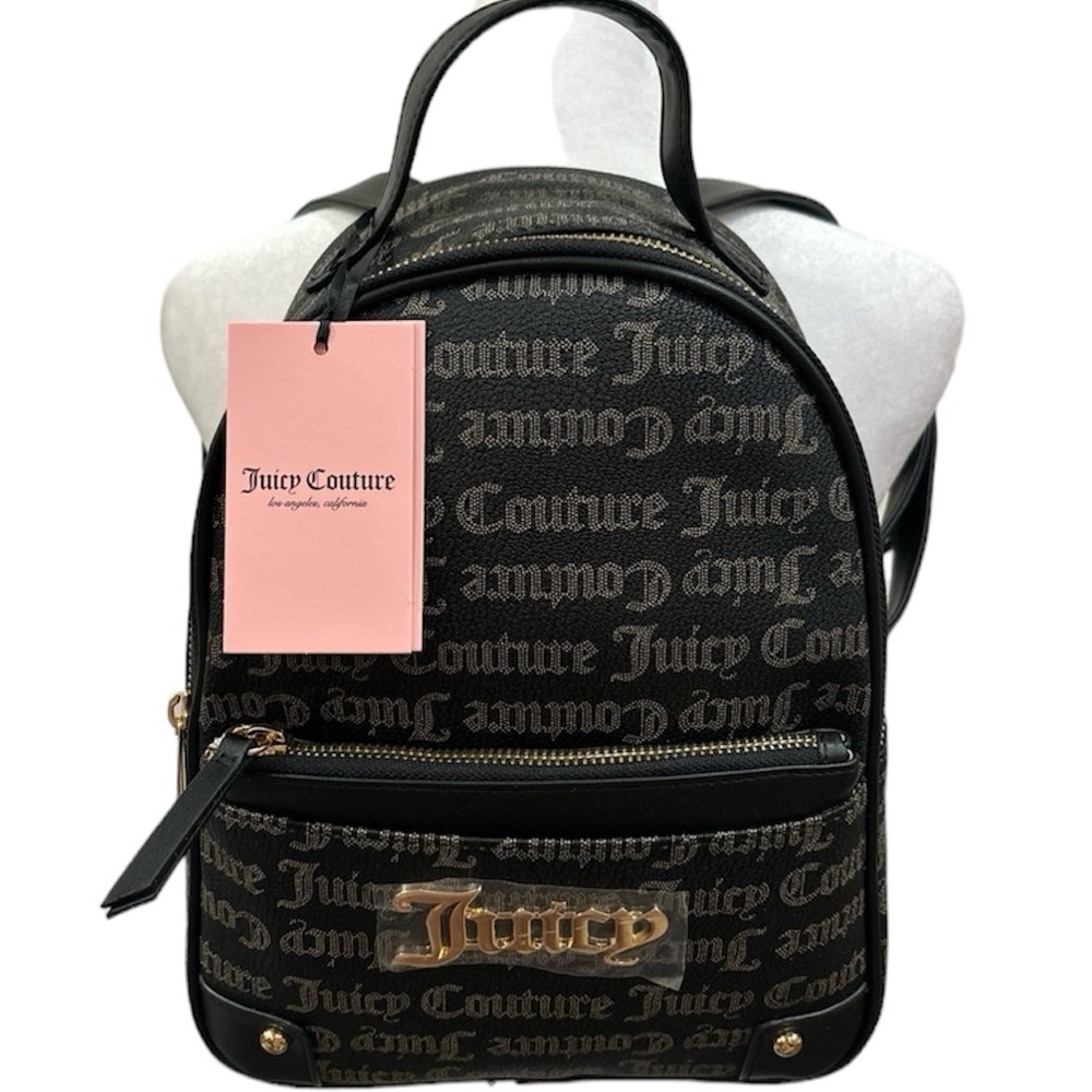 NWT Juicy Couture Gothic Dots Black/Taupe Bestsellers Pullout Pouch Backpack $99
